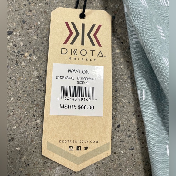 NWT Men's Dakota Grizzly Waylon Button Up Shirt size XL - Picture 6 of 9